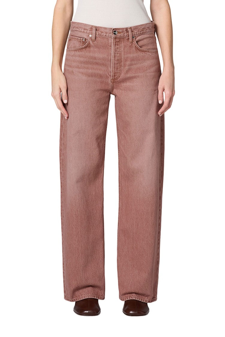 Agolde Sienna Arc Mid-Rise Wide-Leg Cotton Jeans
