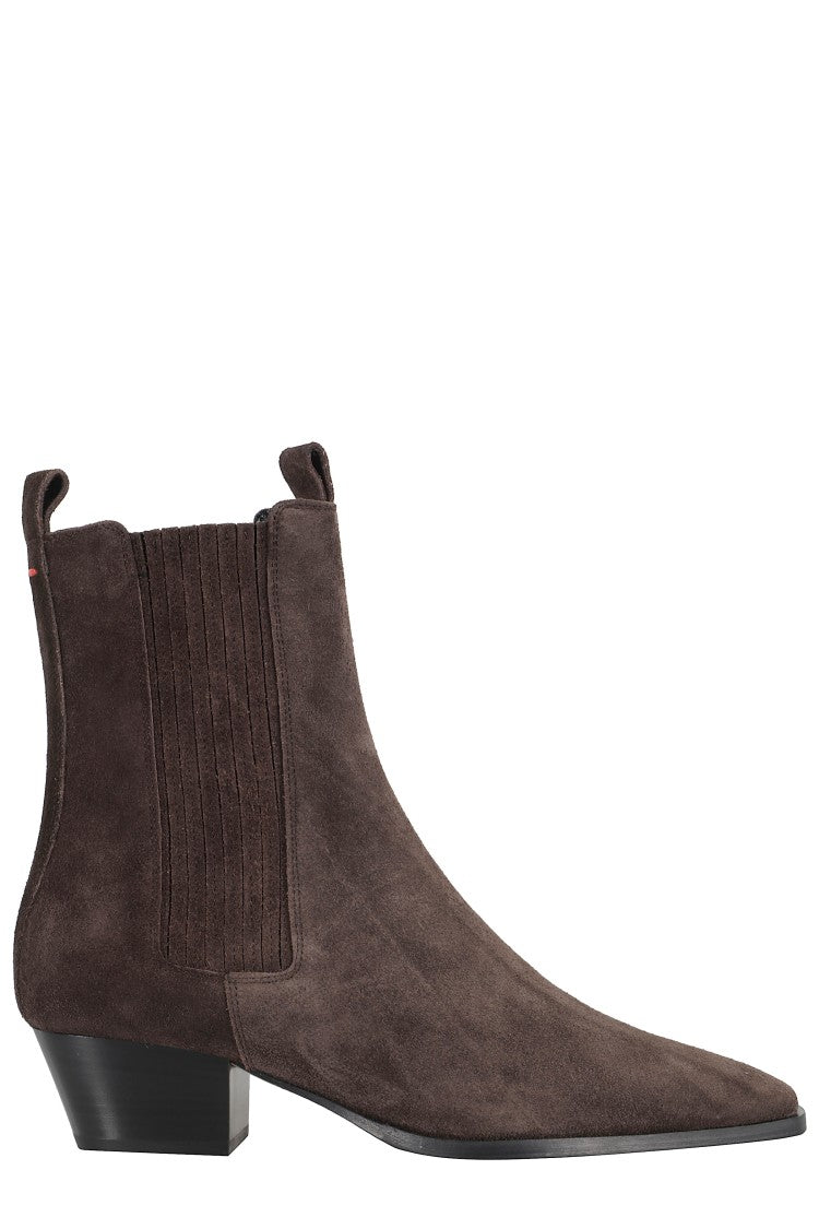 Aeydē Moka Cow Suede Leather Ankle Boots