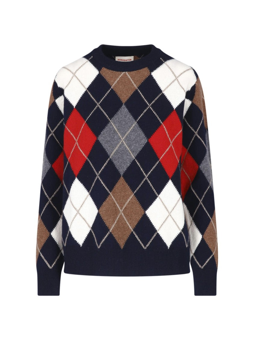&Daughter Multicolor Argyle Pattern Lambswool Sweater By &Daughter