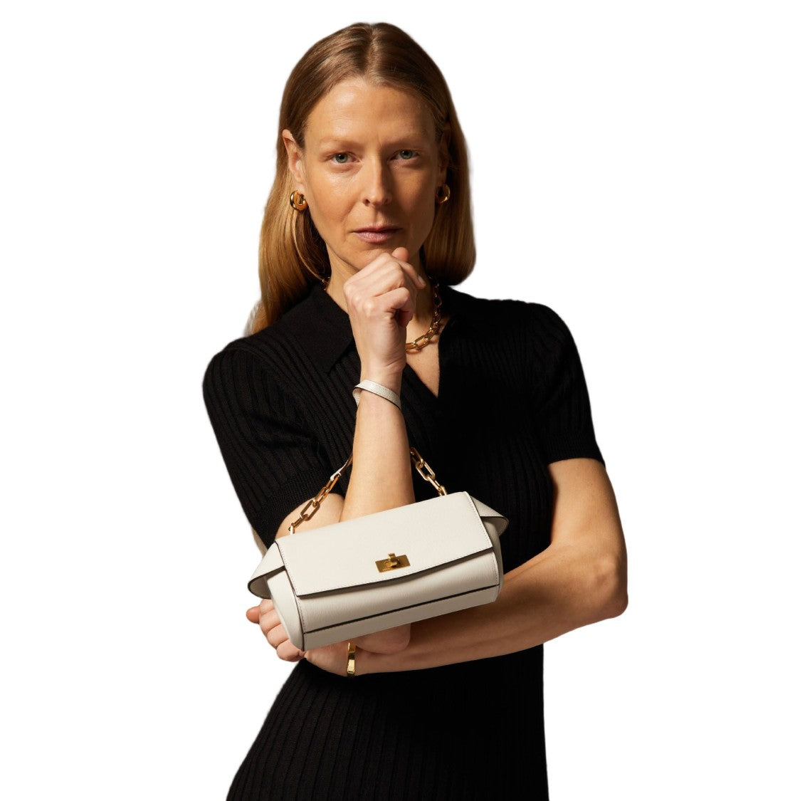 Anya Hindmarch High-Shine Capra Leather Tube Bag