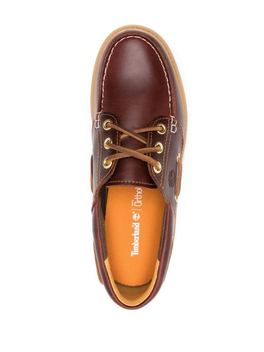 Timberland Bordeaux Leather Sandals With Boat Shoe Styling