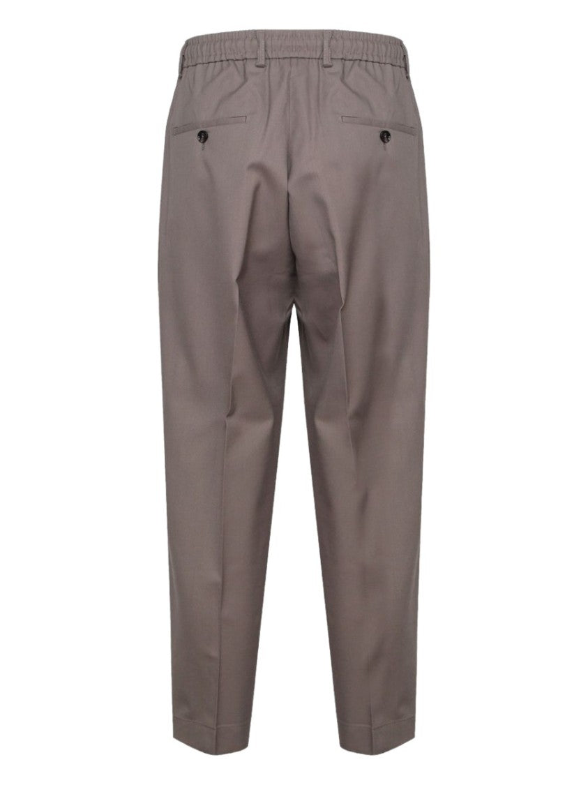 Be Able Tailored Brown Trousers With Pleated Front And Button Closure
