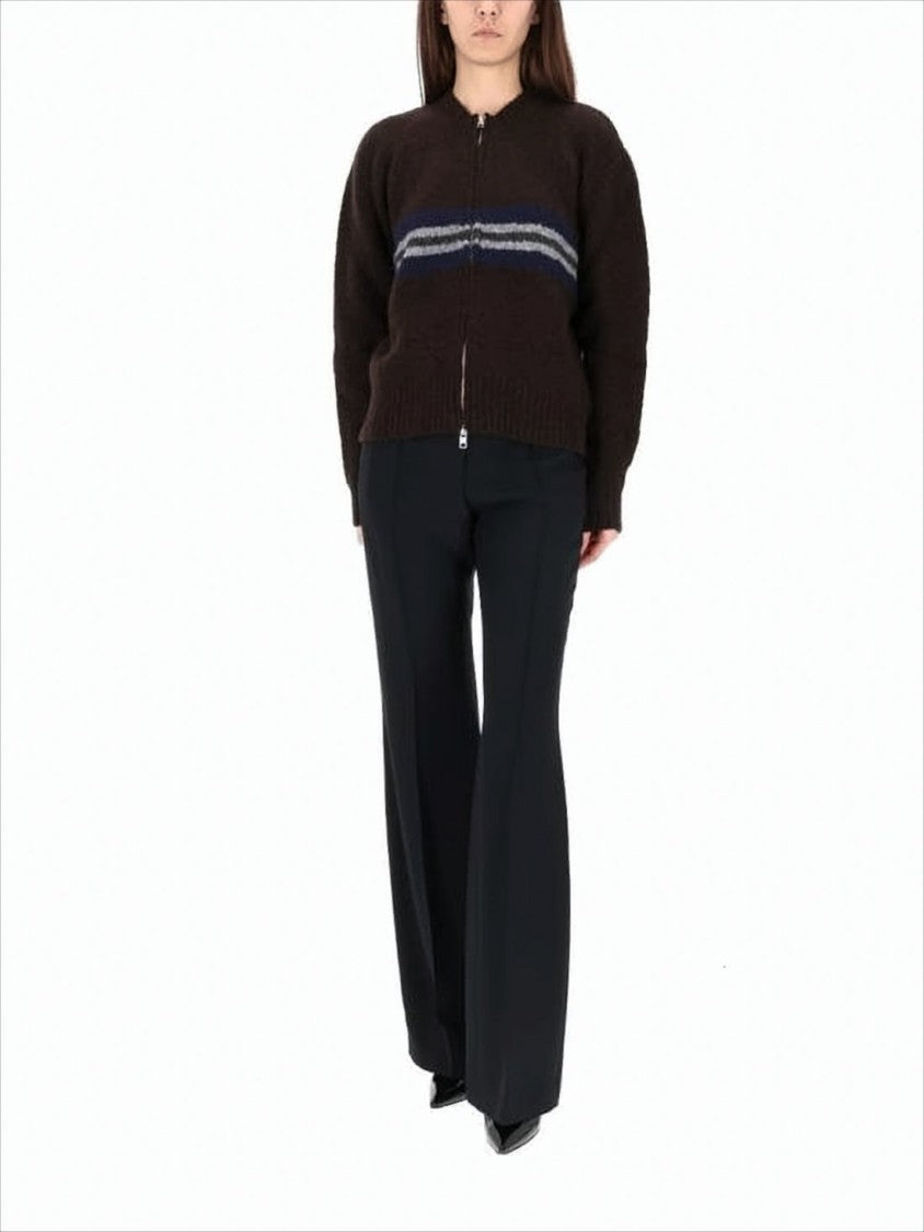 Paloma Wool Cropped Textured Knit Cardigan With Zip-Up Front