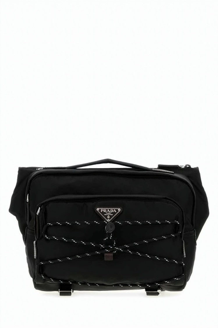 Prada Black Speedlock Nylon Leather Shoulder Bag