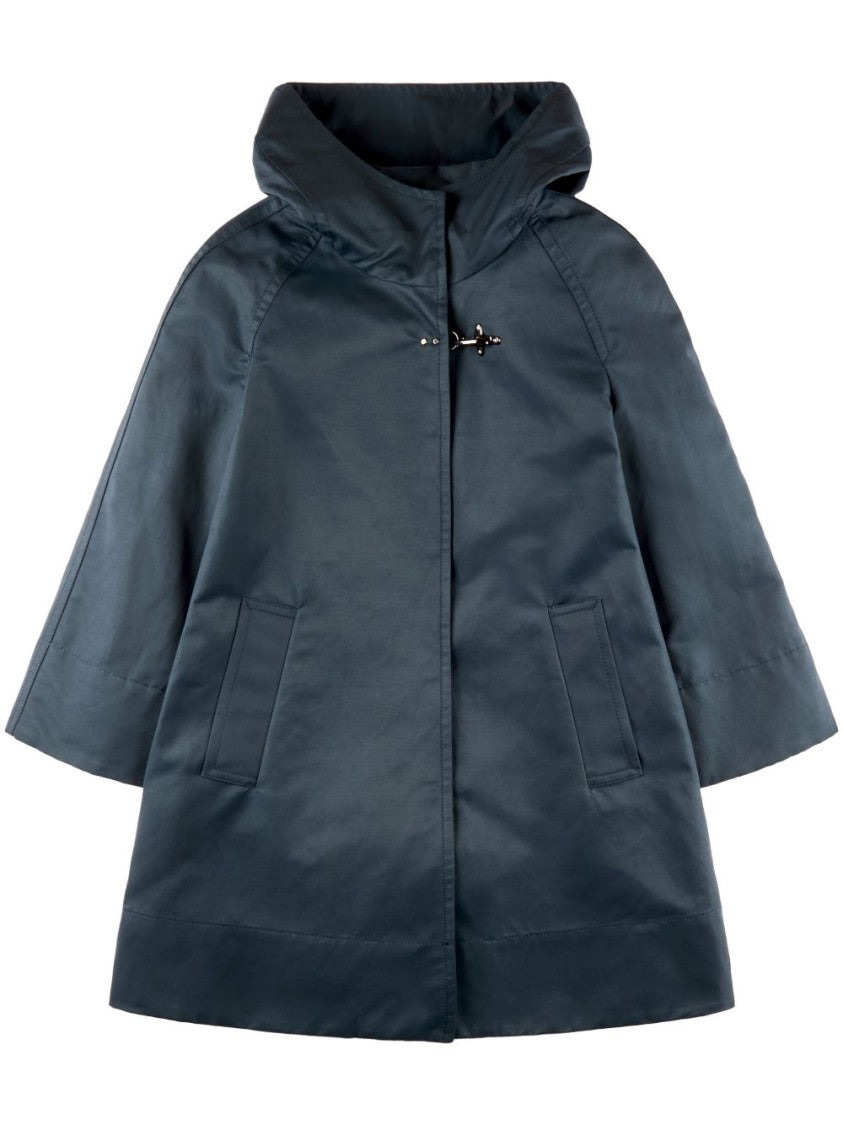 Fay Hooded Blue Coat With Toggle Closure