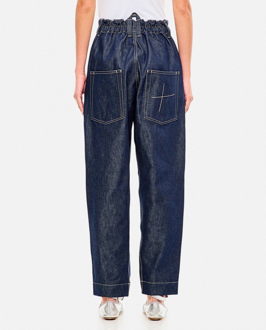 Too Good High-Waisted Wide Leg Jeans With Knee Cuts And Five Pockets