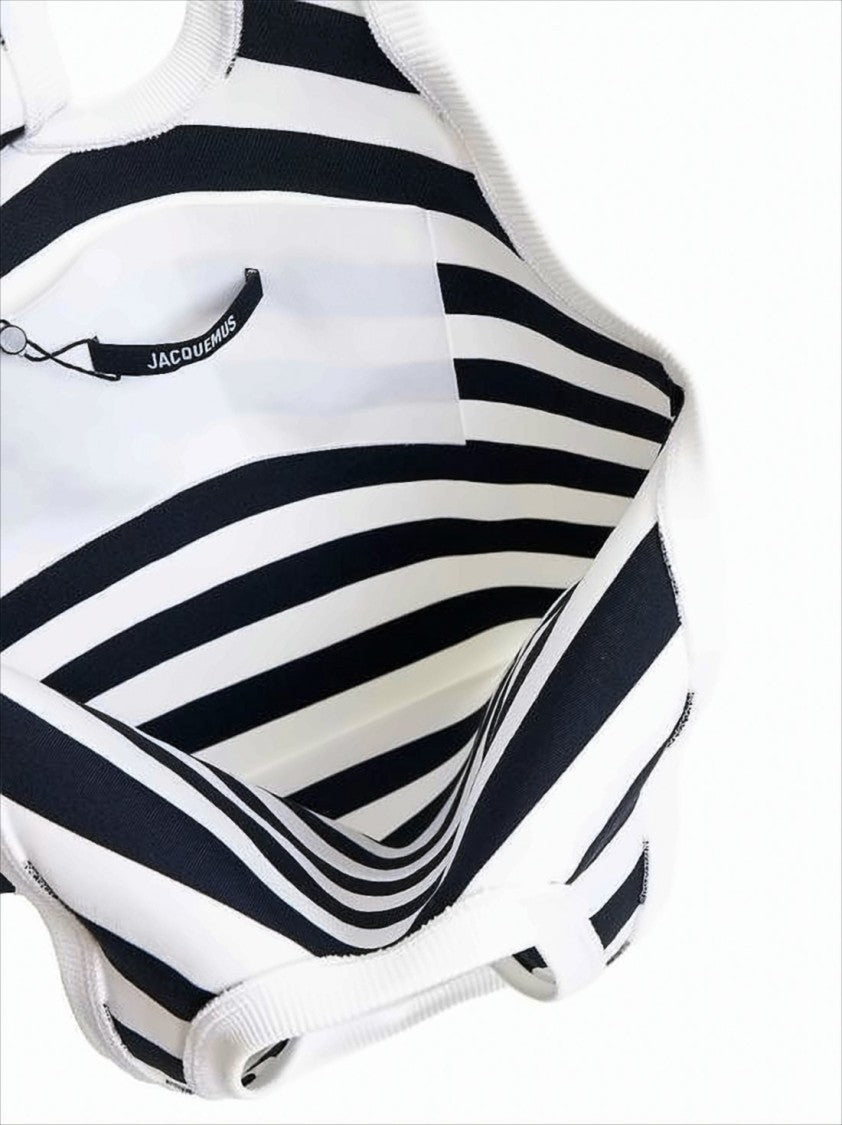 Jacquemus Rectangular Tote Bag With Bold Striped Pattern