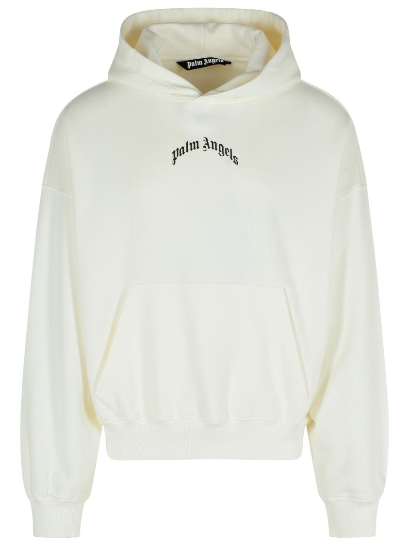 Palm Angels White Cotton Sweatshirt