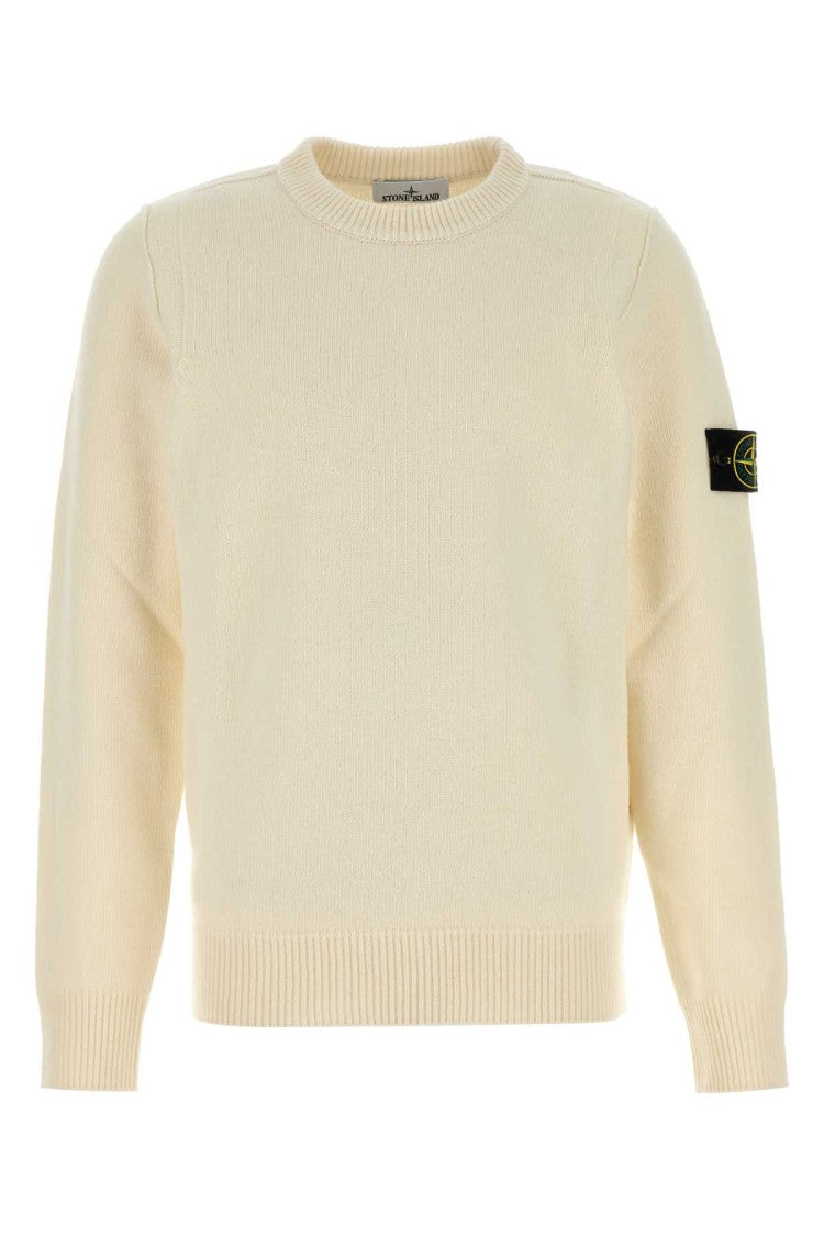 Stone Island Ivory Wool Blend Sweater