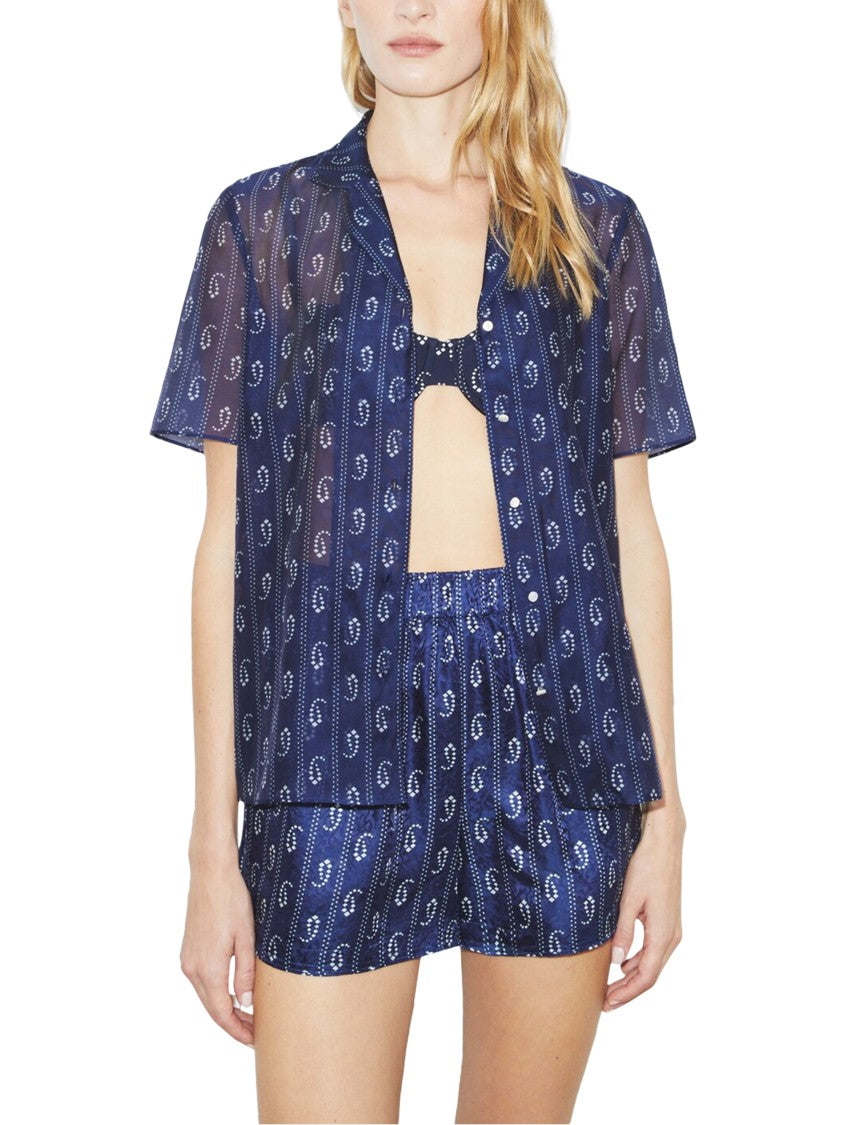 Tory Burch Printed Camp Shirt With Paisley-Inspired Design