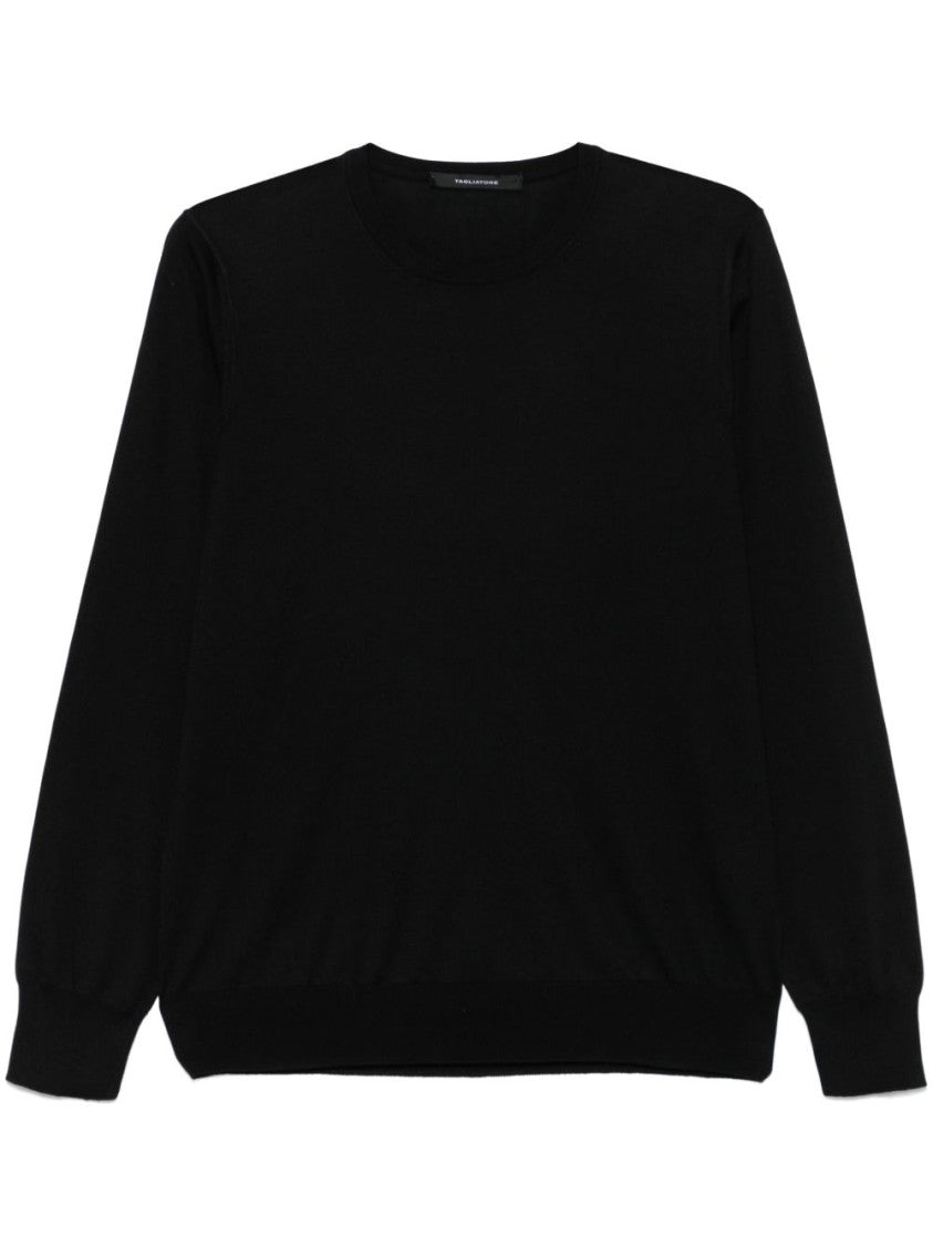 Tagliatore Silk-Cotton Blend Black Sweater