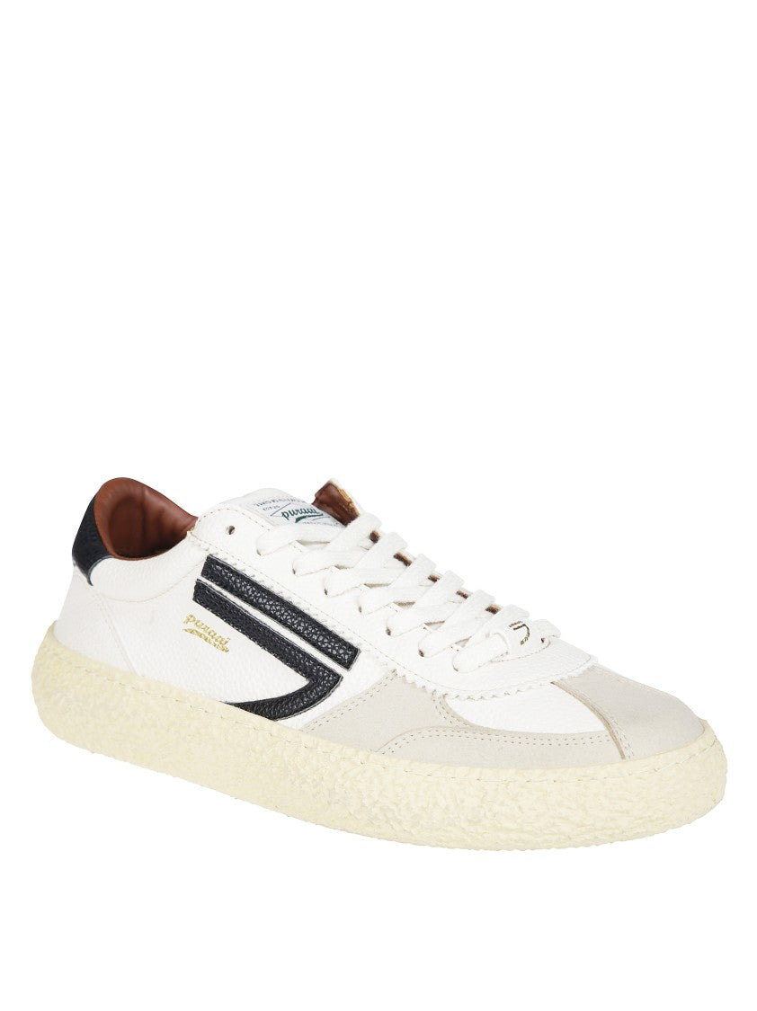 Puraai 1.01 Vintage Grain Faux-Leather Sneakers