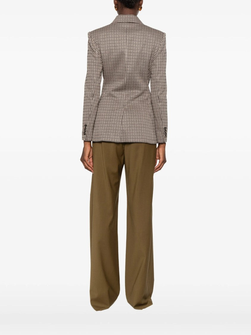 Max Mara Tailored Double-Breasted Houndstooth Blazer