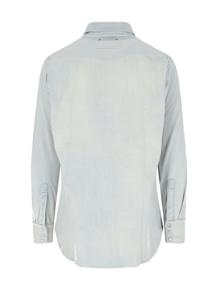 Golden Goose Denim Shirt With Studs – Blue