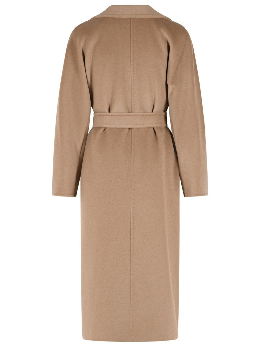 Max Mara Madame' Virgin Wool And Brown Cashmere Coat