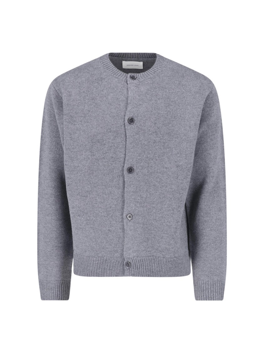 Berner Kuhl Grey Boiled Wool Ribbed Knit Cardigan