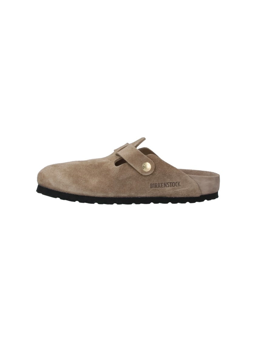 Birkenstock Taupe Boston Suede Mules