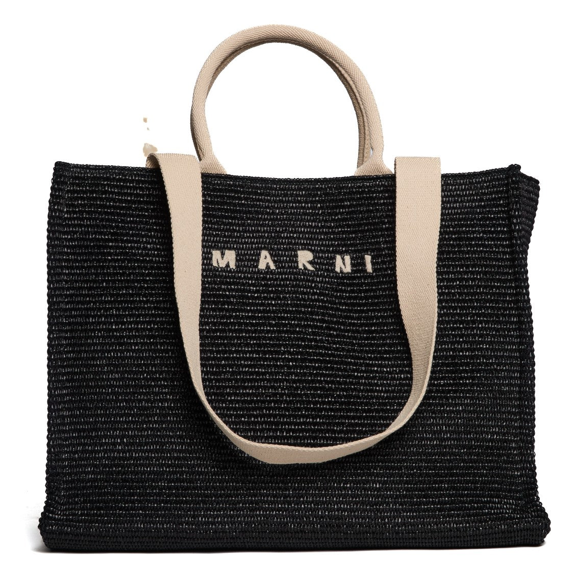 Marni Natural Raffia Effect Fabric Large Tote Bag