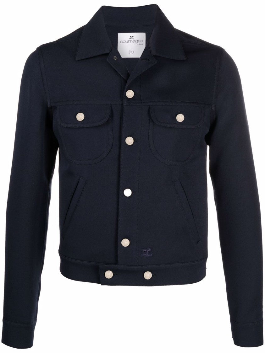 Courrèges Navy Blue Cotton Jacket
