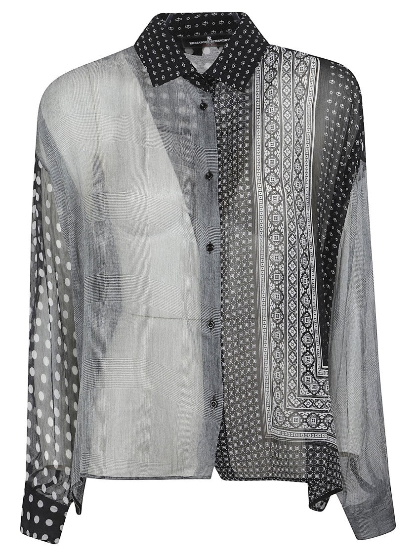 Ermanno Scervino Patterned Sheer Shirt With Button-Down Front
