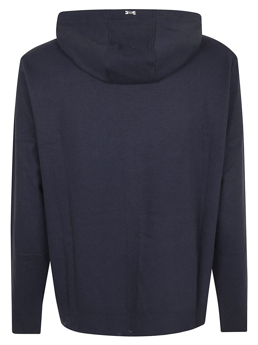 Herno Jersey Knit Drawstring Hood Sweatshirt