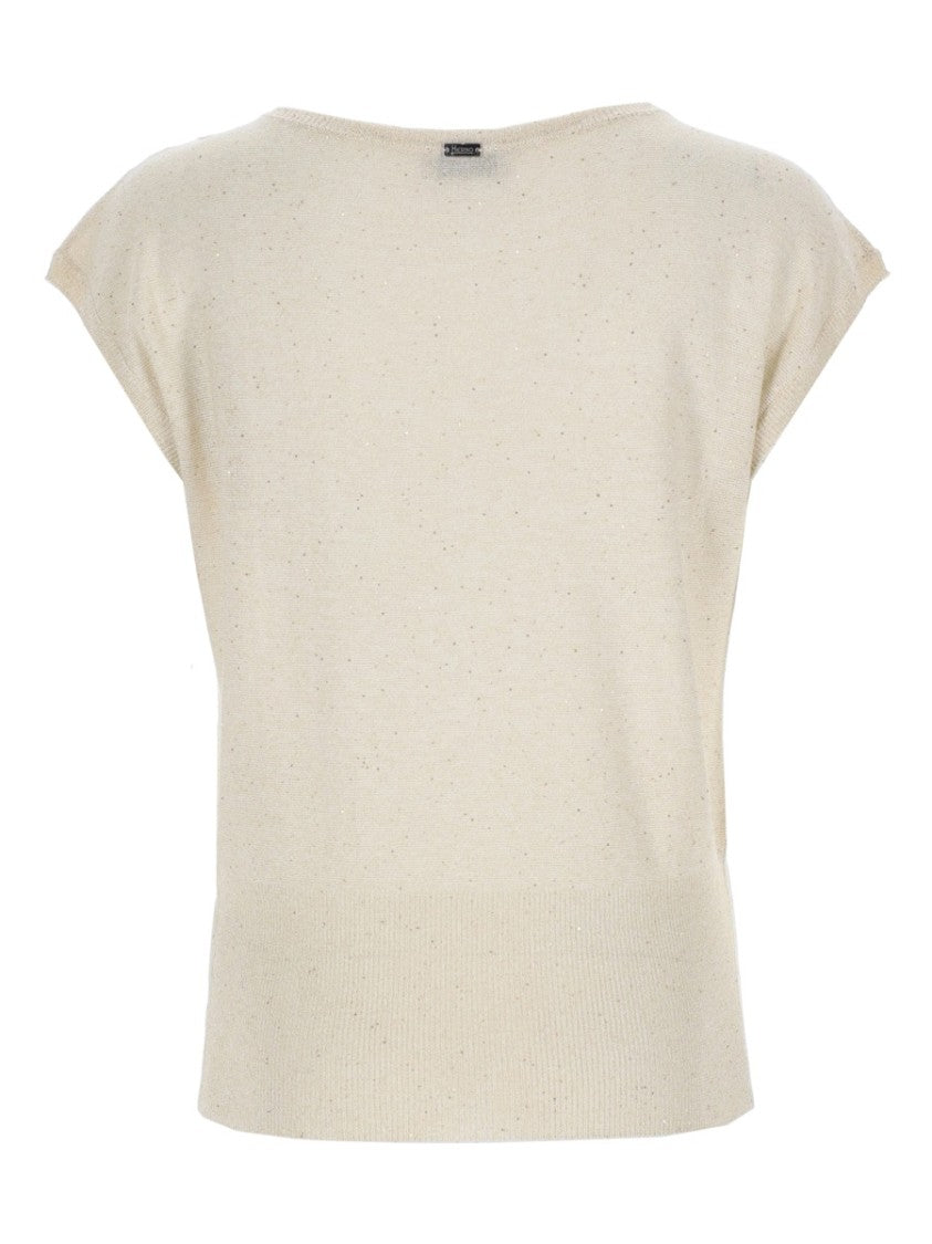 Herno Loose-Fitting Speckled Wide Neckline T-Shirt