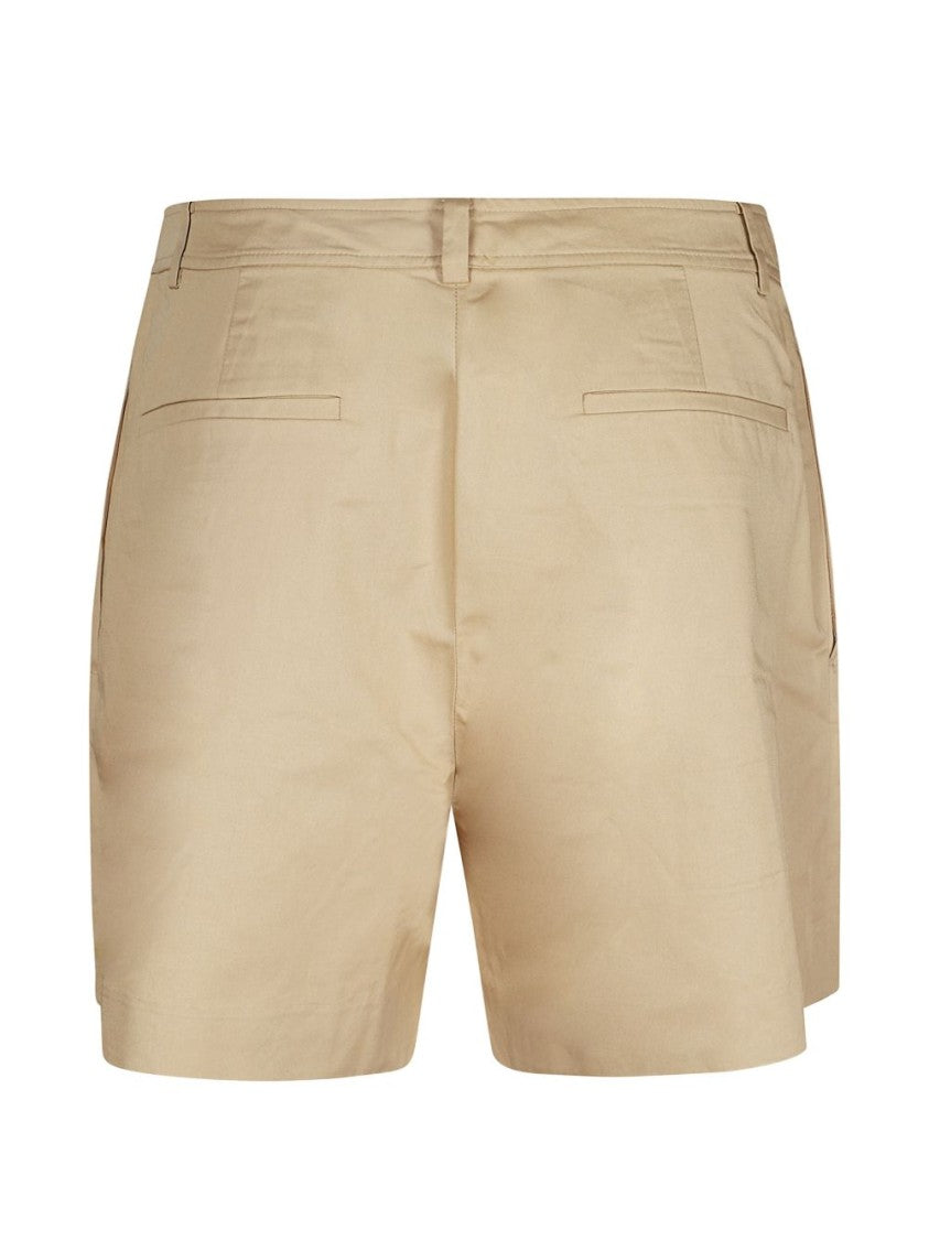 Lauren Ralph Lauren Light Beige Wide-Leg Pleated Shorts