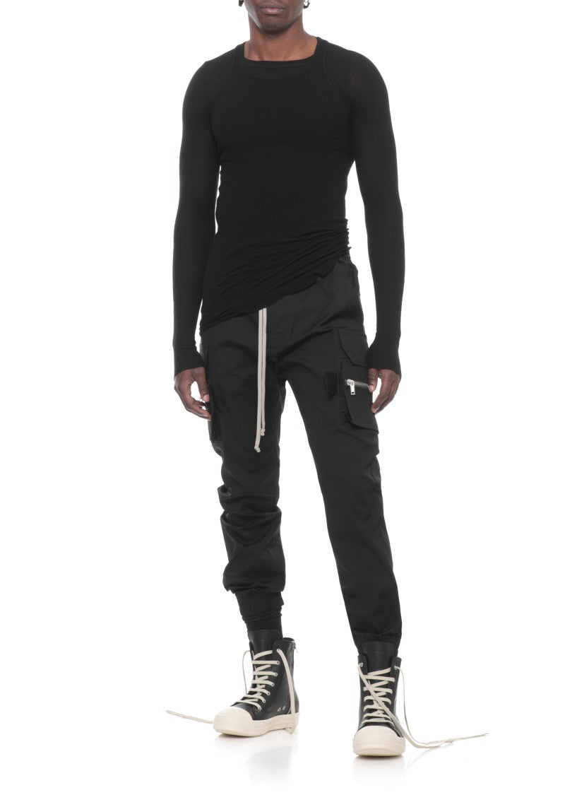Rick Owens Black Mastodon Cotton Cargo Pants