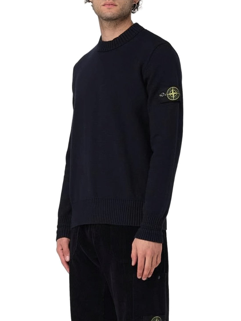 Stone Island Ribbed Neck Turtleneck In Soft Cotton Blend