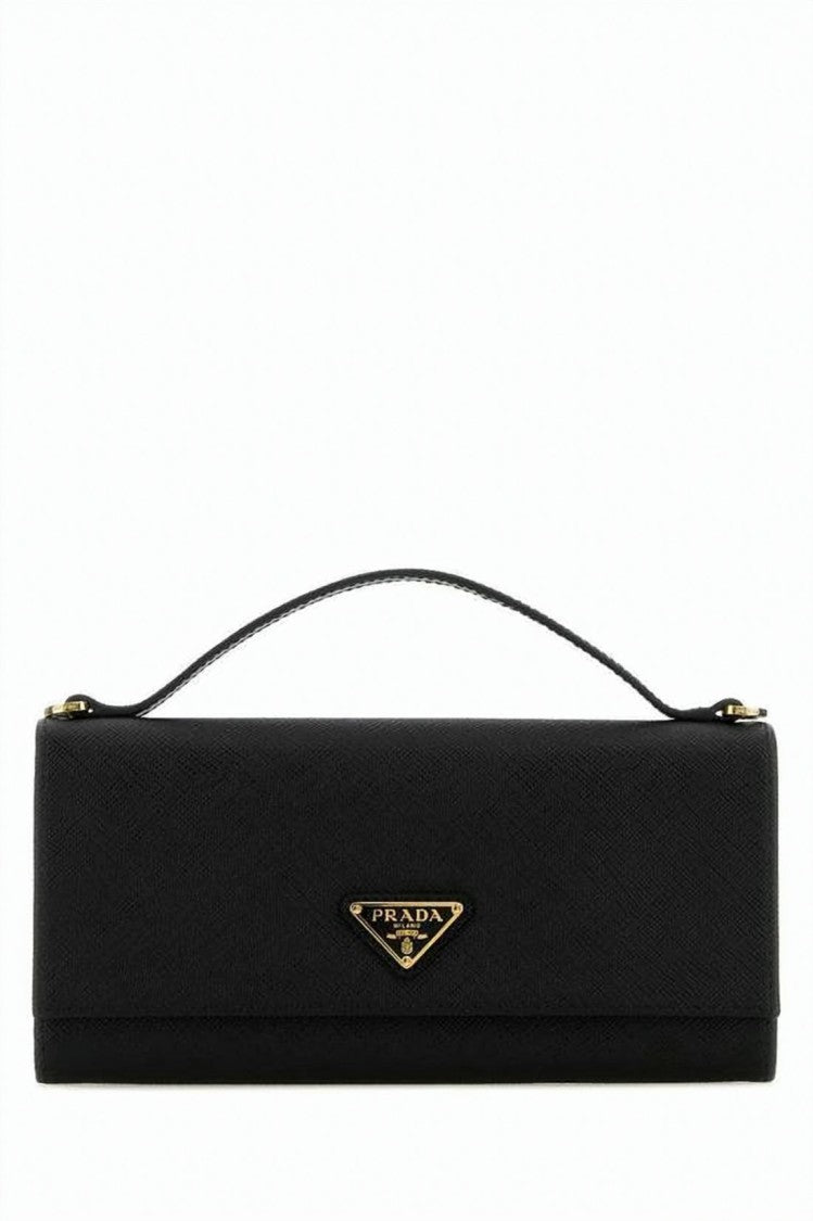 Prada Black Rectangular Calf Leather Long Wallet
