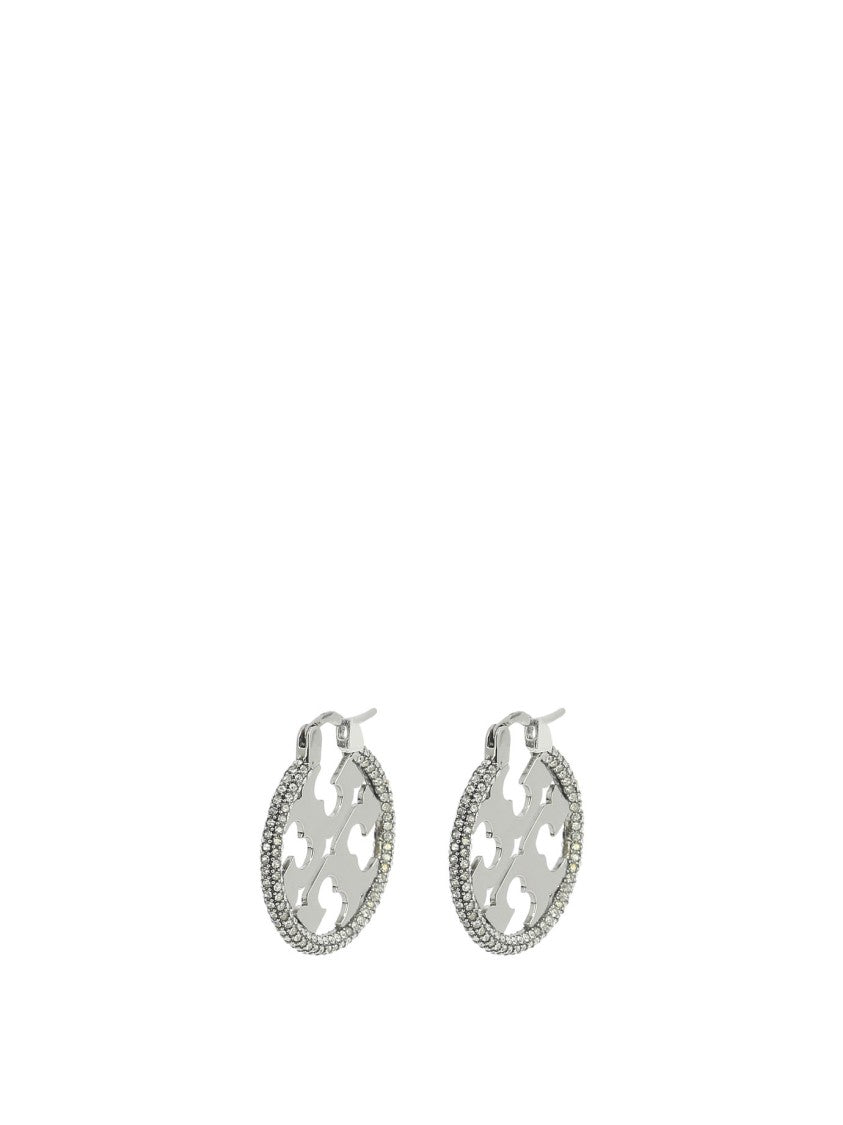 Tory Burch Circular Earrings With Logo Motif