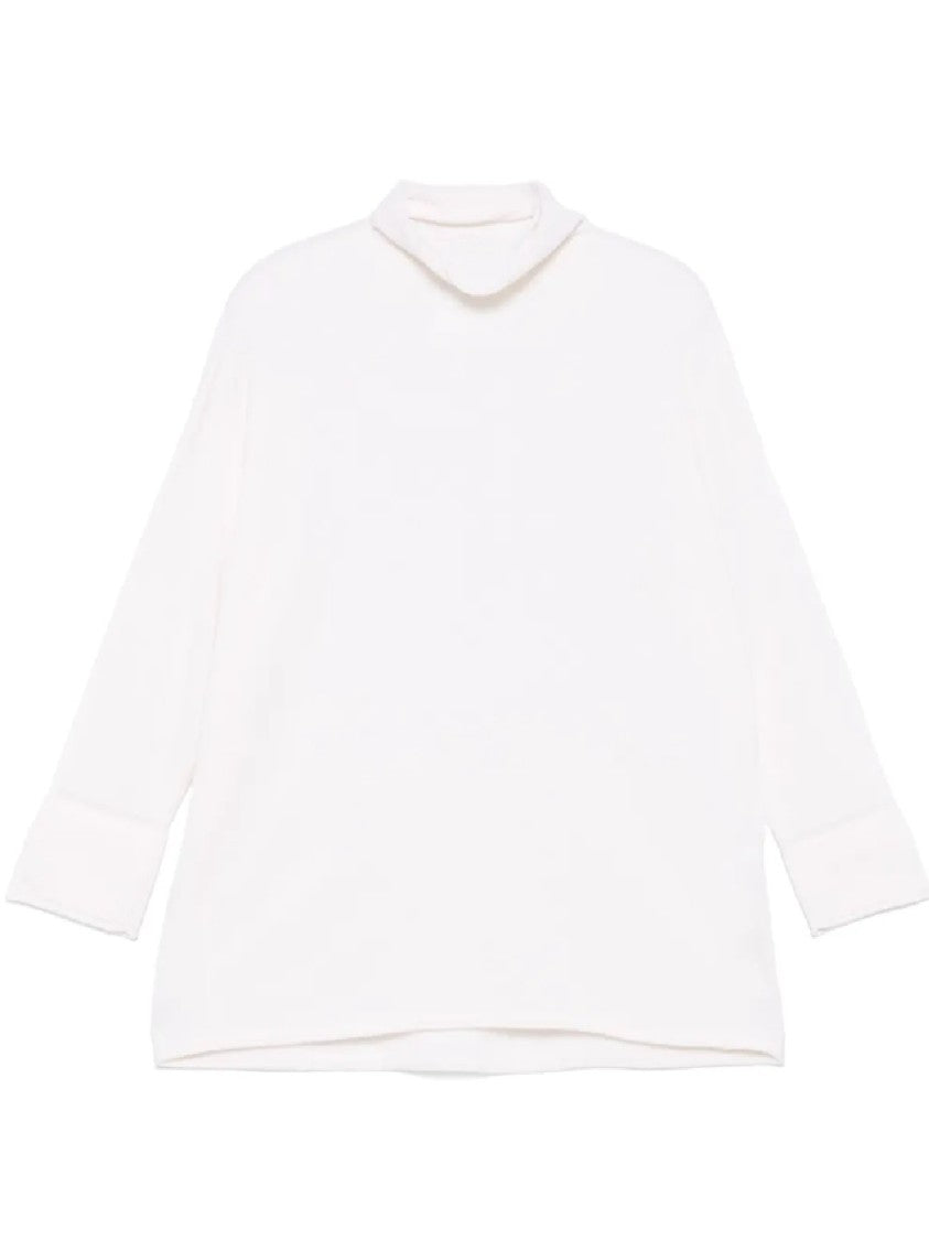 Max Mara High-Neck Cashmere Top With Subtle Cuff Detailing