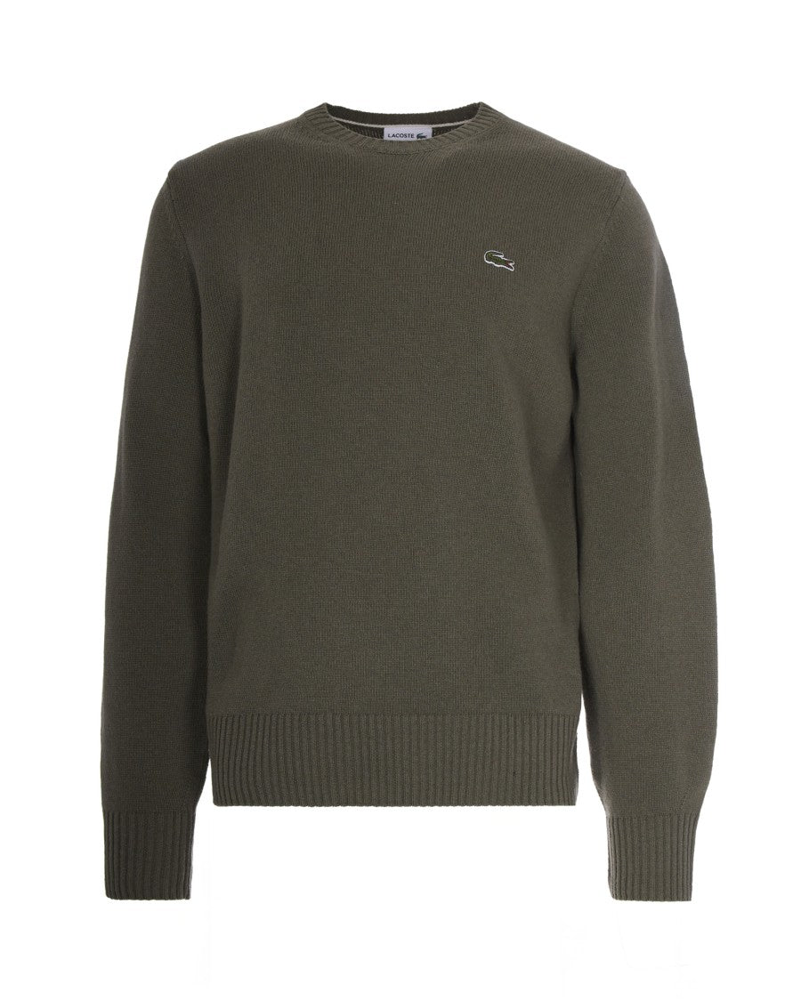 Lacoste Carded Wool Sweater – Khaki Green