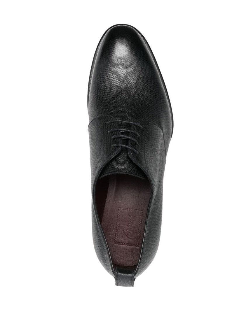 Brioni Black Derby Sleek Classic Leather Formal Shoes