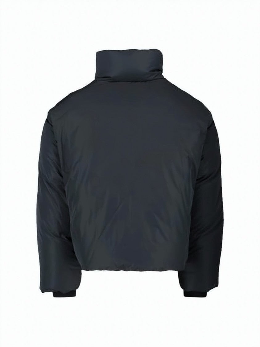 Ami Paris Cropped Padded Down Jacket With High Collar