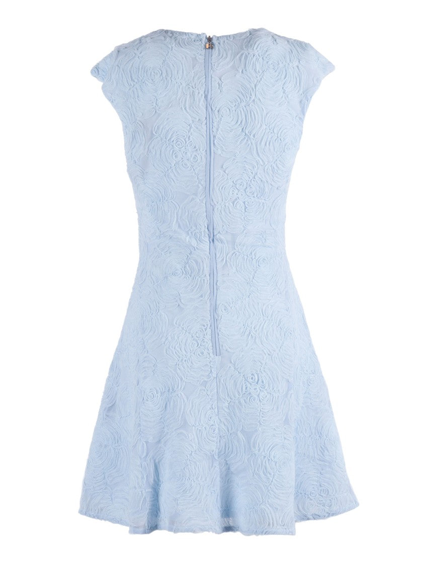 Rotate Blue Plein Air Mesh Mini Dress
