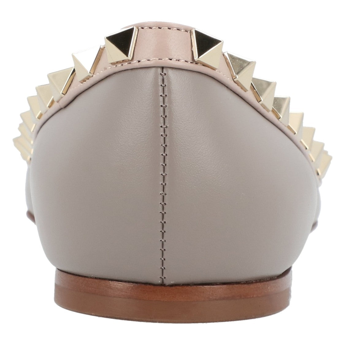 Valentino Rockstud Ballerina Flats With Silver Stud Embellishments