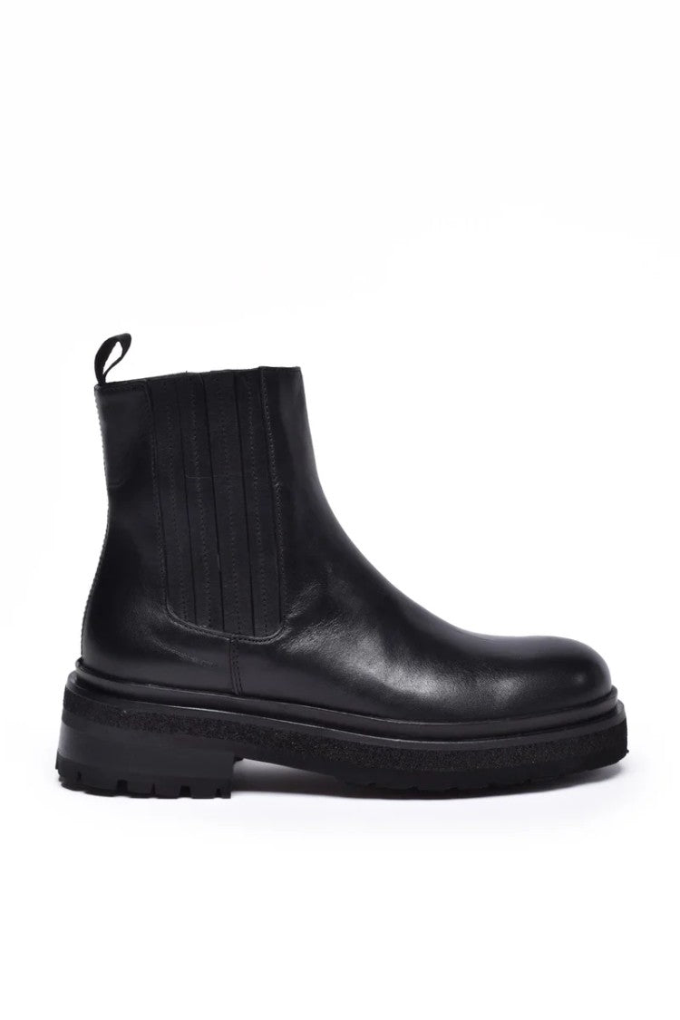 Falcomer Ankle Boot Rubber Heel 4Cm - Black