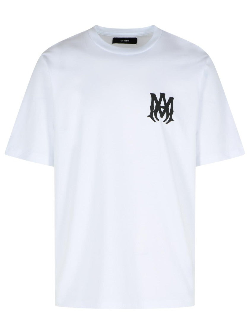 Amiri White Cotton T-Shirt With Ribbed Crew Neck