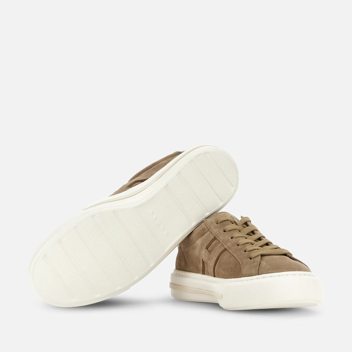 Hogan H691 Allacciato H Sneakers In Beige