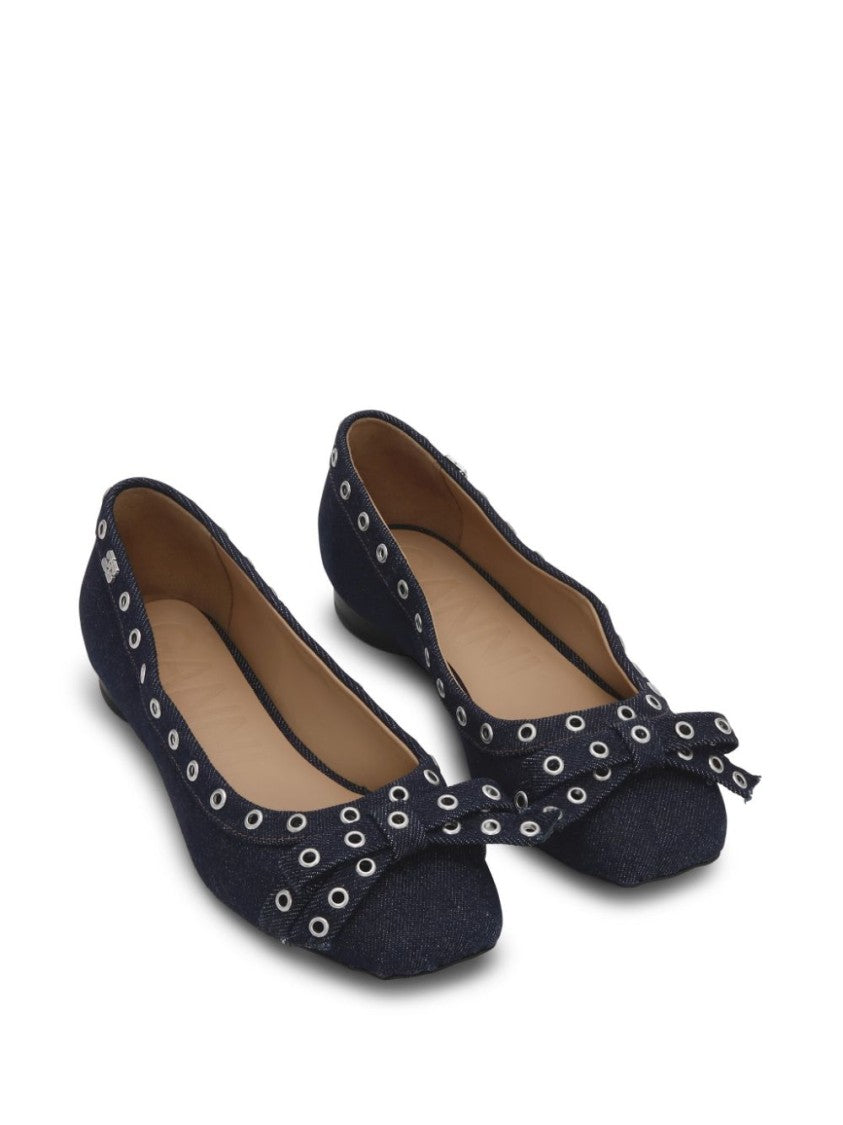 Ganni Classic Ballerina Blue Shoes