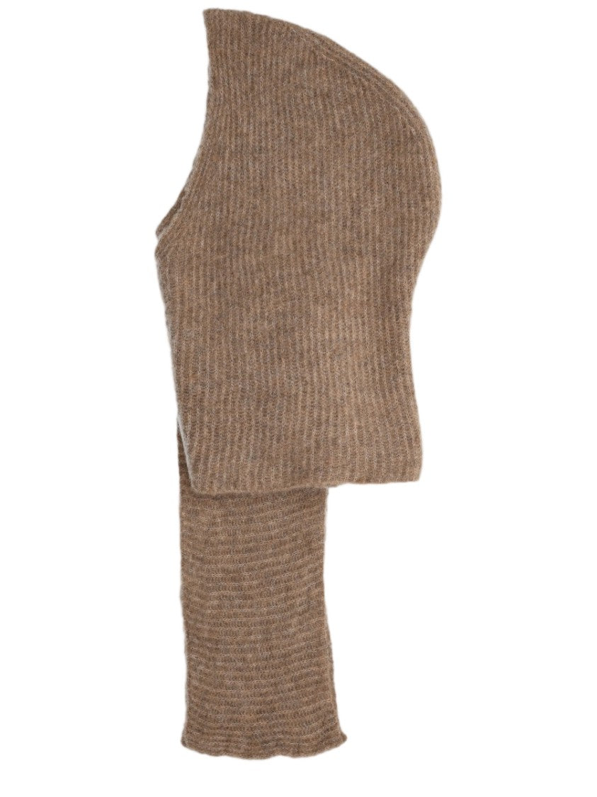Maison Kitsuné Beige Ribbed Alpaca Wool-Blend Scarf