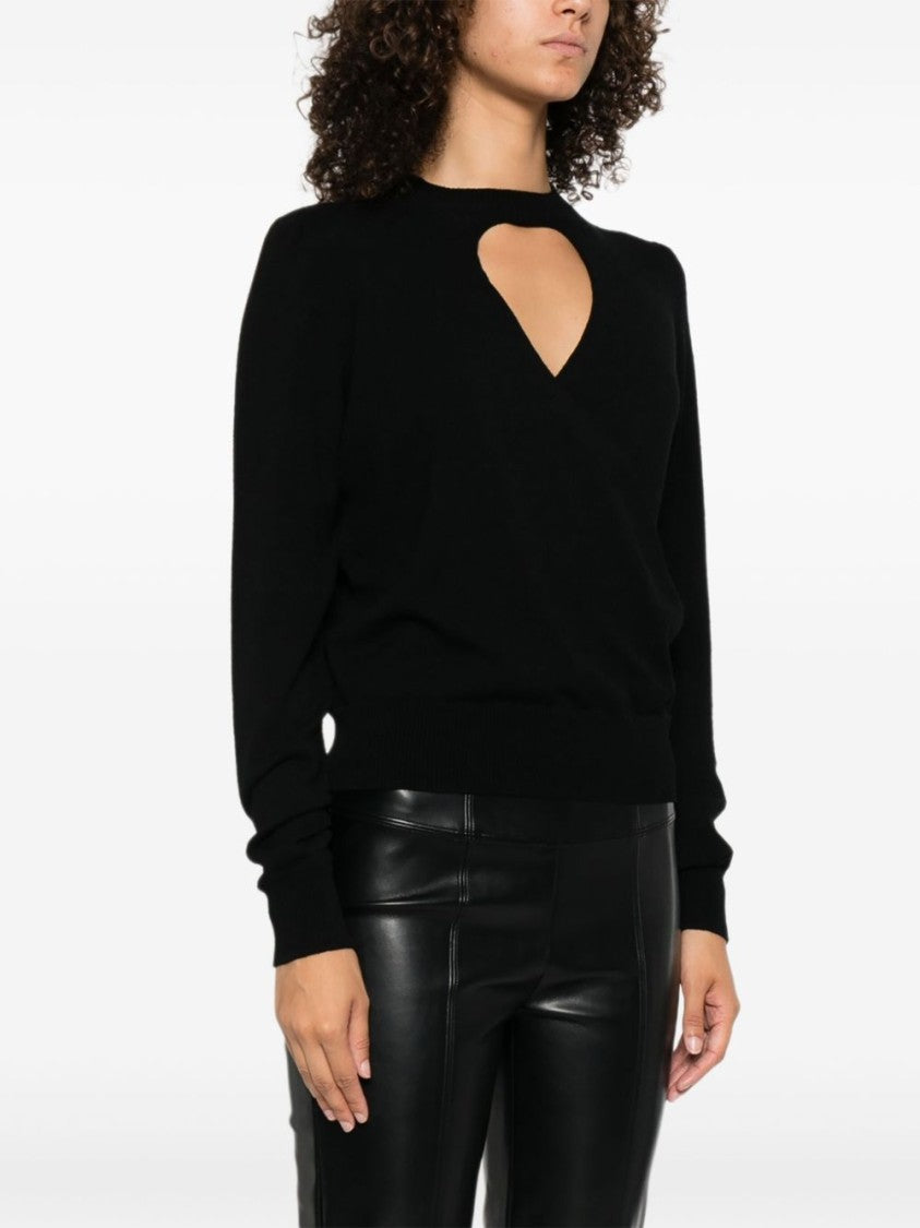 Twin-Set Heart-Cut Black Viscose Blend Sweater