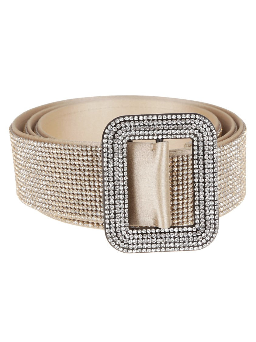 Benedetta Bruzziches Pink And Purple Silk Belt With Rhinestone Mesh