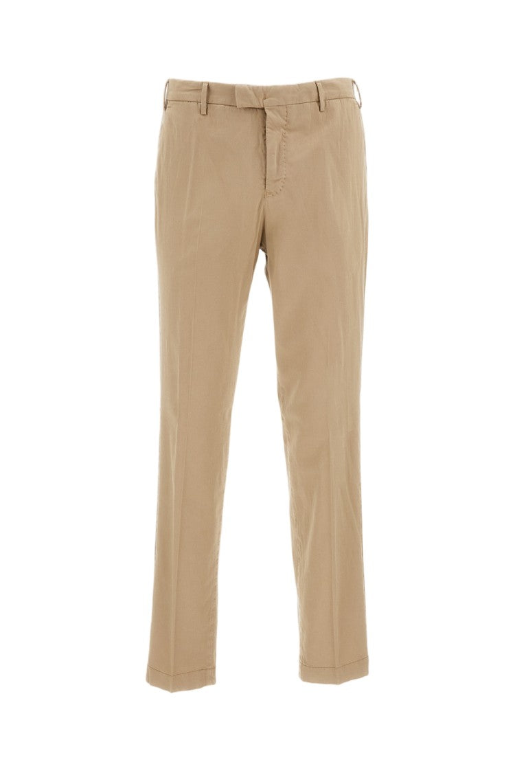 Pt01 Soft Beige Slim-Fit Trousers With Tailored Design