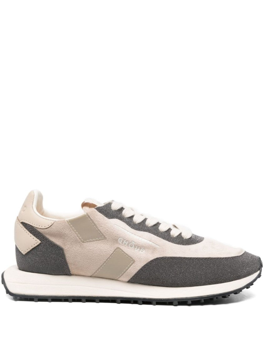 Ghoud Low-Profile Beige Sneakers With Dark Grey Panels