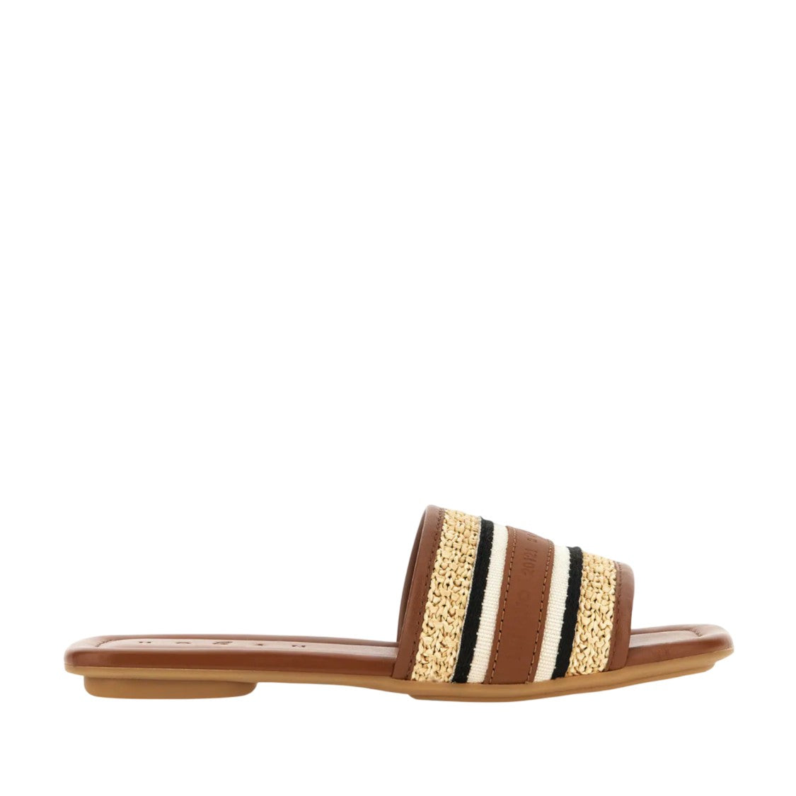 Hogan Woven Flat Slide Sandals