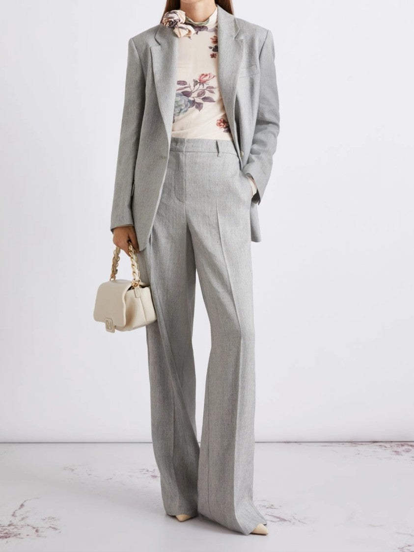 Marella Grey Mlluggioso Tailored Grey Textured Blazer