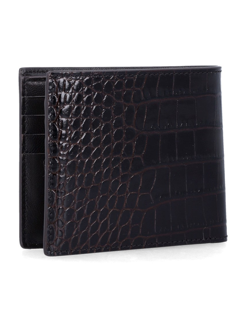 Tom Ford Crocodile Embossed Leather Bifold Wallet
