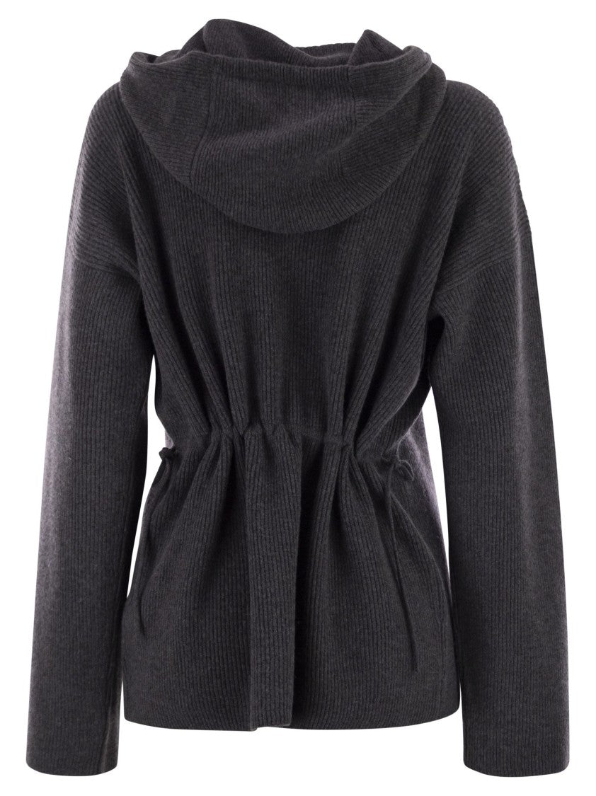Fabiana Filippi English Ribbed Hooded Sweater